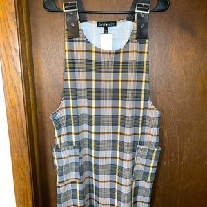 Plaid Overall Dress